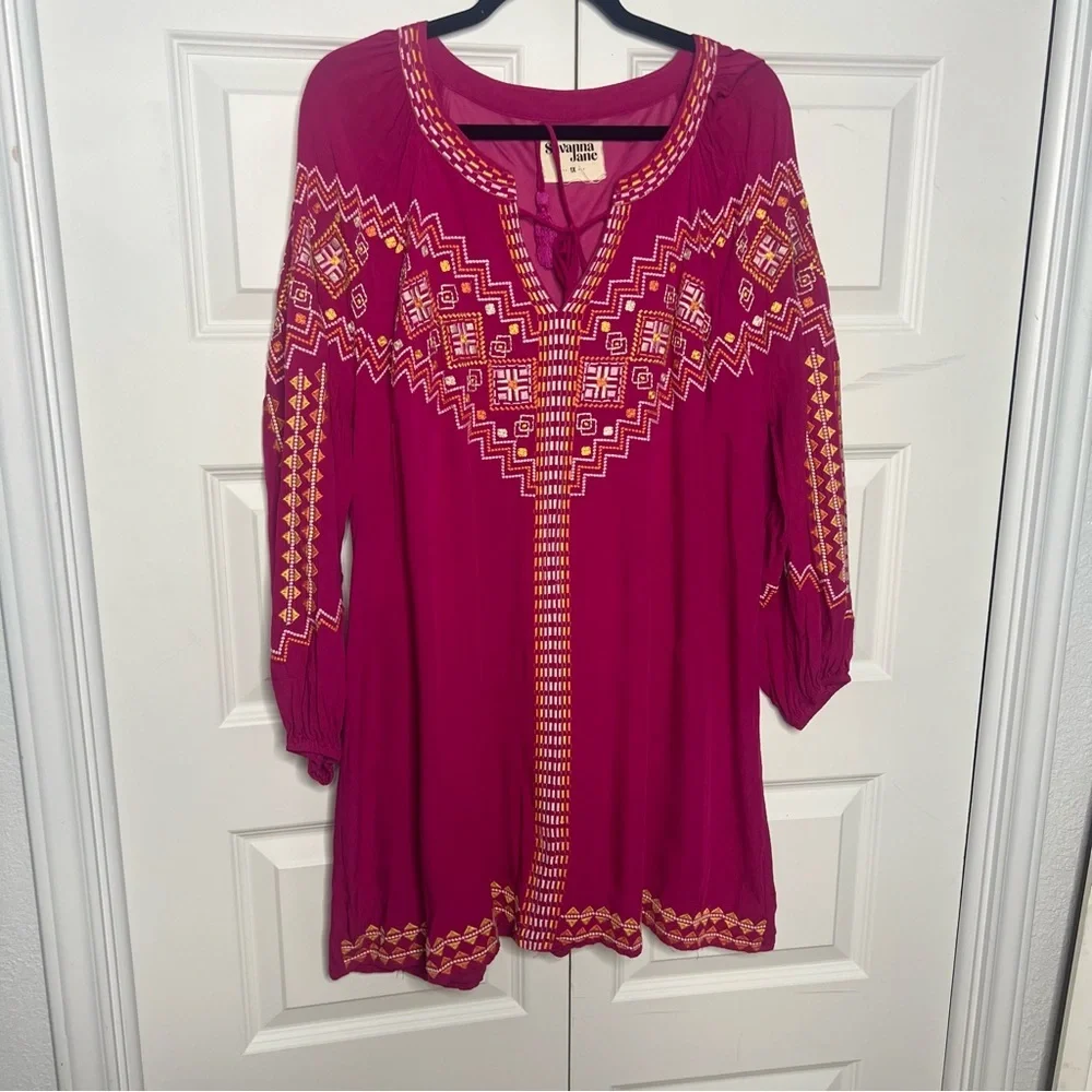Savanna Jane Embroidered Boho Dress | Women’s Plus Size 1X - Picture 3 of 7